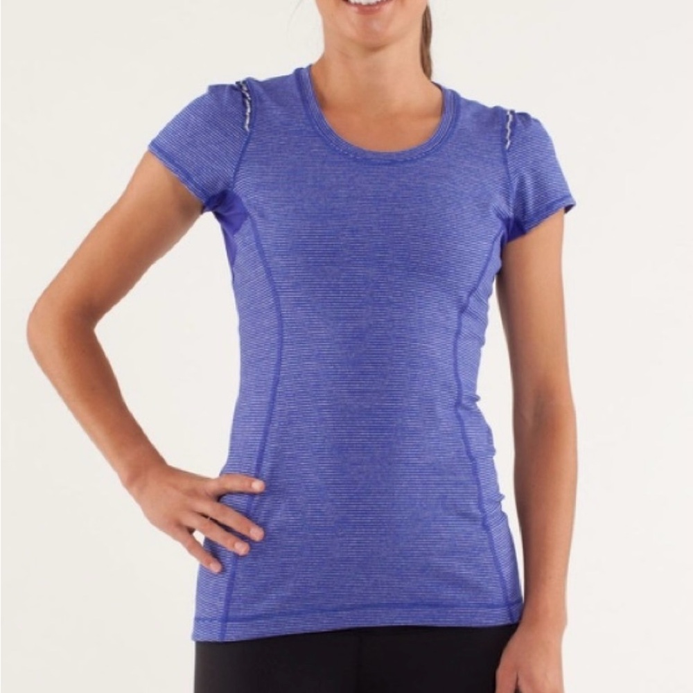 Lululemon Star Runner Short Sleeve - Micro Reflective Strip - Blue - Womens 8